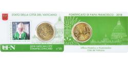 World Coins - VATICAN CITY, 50 Euro Cent, 2018, Stamp and coin card N°20, , Brass