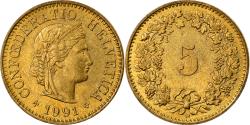 World Coins - Coin, Switzerland, 5 Rappen, 1991, Bern, , Aluminum-Bronze, KM:26c