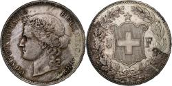 World Coins - Switzerland, 5 Francs, Helvetia, 1889, Bern, Silver, , KM:34