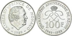 World Coins - Coin, Monaco, Rainier III, 40e anniversaire de règne, 100 Francs, 1989, Monaco