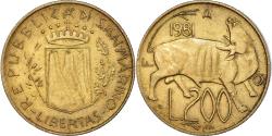 World Coins - Coin, San Marino, 200 Lire, 1981, Rome, , Aluminum-Bronze, KM:123