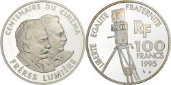 World Coins - France, 100 Francs, Centenaire du Cinéma, 1995, Paris, Silver, , KM:1072