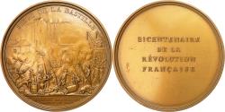 World Coins - France, Medal, Révolution Française, Siège de la Bastille, 1989, Andrieu