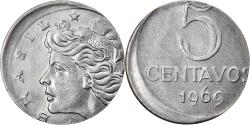 World Coins - Coin, Brazil, 5 Centavos, 1969, planchet error, , Stainless Steel
