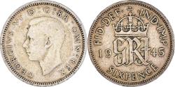 World Coins - Coin, Great Britain, George VI, 6 Pence, 1945, , Silver, KM:852