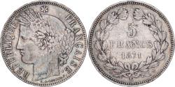 World Coins - Coin, France, Cérès, 5 Francs, 1871, Bordeaux, , Silver, KM:818.2