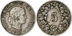 World Coins - Switzerland, 5 Rappen, Libertas, 1913, Bern, Copper-nickel, , KM:26