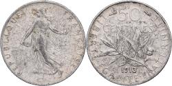 World Coins - France, 50 Centimes, Semeuse, 1913, Paris, Silver, , Gadoury:420