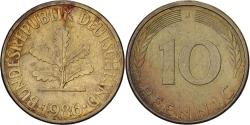 World Coins - Federal Republic of Germany, 10 Pfennig, 1986, Hambourg, Brass Clad Steel