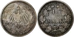 World Coins - GERMANY - EMPIRE, 1/2 Mark, 1918, Stuttgart, Silver, , KM:17