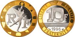World Coins - Coin, France, Génie, 10 Francs, 1996, Paris, Proof, , Bi-Metallic