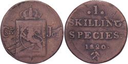 World Coins - Norway, Carl XIV, 1 Skilling, 1820, Kongsberg, Bronze,