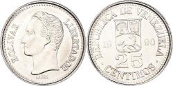 World Coins - Coin, Venezuela, 25 Centimos, 1990, , Nickel Clad Steel, KM:50a