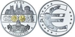 World Coins - Ireland, Medal, Adoption de l'Euro, Politics, 2002, , Silver Plated