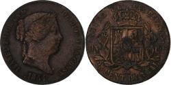 World Coins - Spain, Isabel II, 25 Cents, 1864, Barcelona, Copper, , KM:615