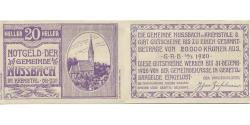World Coins - Banknote, Austria, Nussbach, 20 Heller, Eglise, 1920 UNC(63) Mehl:FS 676