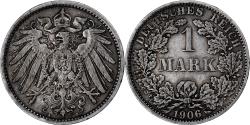 World Coins - GERMANY - EMPIRE, Mark, 1906, Berlin, KM #14, , Silver, 24, 5.54