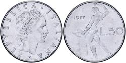 World Coins - Italy, 50 Lire, 1977, Rome, Stainless Steel, , KM:95.1