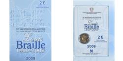 World Coins - Coin, Italy, 2 Euro, 2009, Rome, LOUIS BRAILLE., , Bi-Metallic, KM:310