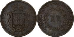 World Coins - Portugal, Maria II, 20 Reis, 1852, Lisbon, Copper,