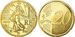 World Coins - France, 20 Euro Cent, 2010, BE, , Brass, KM:1411