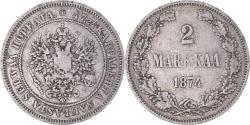 World Coins - Coin, Finland, Alexander II, 2 Markkaa, 1874, Helsinki, , Silver