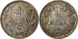 World Coins - GERMANY - EMPIRE, 1/2 Mark, 1917, Berlin, , Silver, KM:17