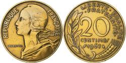 World Coins - France, 20 Centimes, Marianne, 1967, Paris, Aluminum-Bronze,