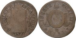 World Coins - France, Sol à la balance Françoise, 1793 / AN II, Strasbourg, Copper