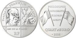 World Coins - France, 1/4 Euro, Benjamin Franklin, 2006, Paris, Silver, , KM:1442
