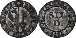 World Coins - Canton of Geneva, 6 Deniers, 1825, Bern, Billon,