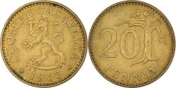 World Coins - Coin, Finland, 20 Pennia, 1963, , Aluminum-Bronze, KM:47