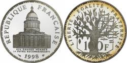 World Coins - France, 100 Francs, Panthéon, 1998, Monnaie de Paris, Proof, Silver,