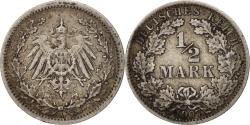 World Coins - Coin, GERMANY - EMPIRE, 1/2 Mark, 1907, Berlin, , Silver, KM:17