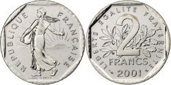 World Coins - France, 2 Francs, Semeuse, 2001, Monnaie de Paris, BU, Nickel,