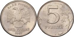 World Coins - Russia, 5 Roubles, 1997, Moscow, Copper-Nickel Clad Copper, , KM:606