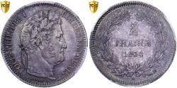 World Coins - France, Louis Philippe I, 2 Francs, 1834, Strasbourg, Beaver, Silver, PCGS