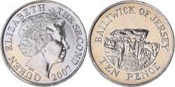World Coins - Coin, Jersey, Elizabeth II, 10 Pence, 2007, , Copper-nickel, KM:106