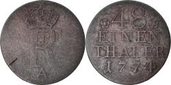 World Coins - Coin, German States, PRUSSIA, Friedrich II, 1/48 Thaler, 1/2 Groschen, 1774