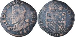 World Coins - Coin, Spanish Netherlands, Philippe II, Liard, 1587, Bruges, , Copper