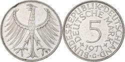 World Coins - GERMANY - FEDERAL REPUBLIC, 5 Mark, 1971, Karlsruhe, , Silver, KM:112.1