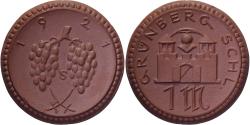 World Coins - Weimar Republic, Stadt Grünberg, 1 Mark, 1921, , Porcelain