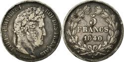 World Coins - Coin, France, Louis-Philippe, 5 Francs, 1840, Strasbourg, , Silver