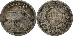 World Coins - Switzerland, Franc, 1851, Bern, Silver, , KM:9