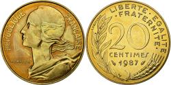 World Coins - France, 20 Centimes, Marianne, 1987, Paris, FDC, Aluminum-Bronze,