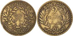 World Coins - Coin, Tunisia, Anonymous, 2 Francs, 1941/AH1360, Paris,
