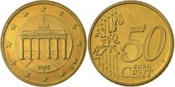 World Coins - Germany, 50 Euro Cent, 2002, Stuttgart, Nordic gold,