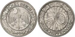 World Coins - GERMANY, WEIMAR REPUBLIC, 50 Reichspfennig, 1927, Stuttgart, Nickel,