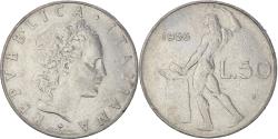 World Coins - Coin, Italy, 50 Lire, 1956, Rome, , Stainless Steel, KM:95.1