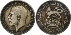 World Coins - Great Britain, George V, 6 Pence, 1921, Silver, , KM:815a.1
